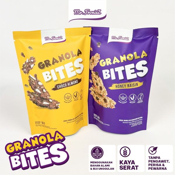 Bundling Hemat (2 Bronchips & 2 Granola Bites), Bronchips Keripik Brownies Crispy, Granola Bites Snack Oat Biji Bijian Halal