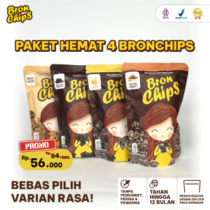 Bronchips Paket Hemat 4 Pcs Keripik Brownies Crispy